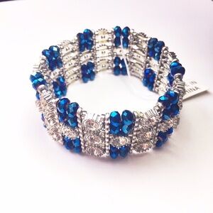 Last 1! Silver Rhinestone Stretch Bracelet